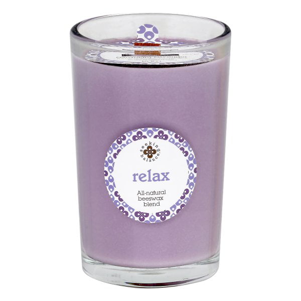 Geranium Lavender 8-Ounce Relax Root Candles Seeking Balance Beeswax Blend Candle 